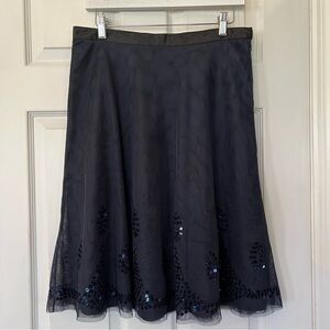 Y2K Old Navy Skirt Whimsygoth Fairy Grunge Black Sequin Lined Low Waist Sz 4